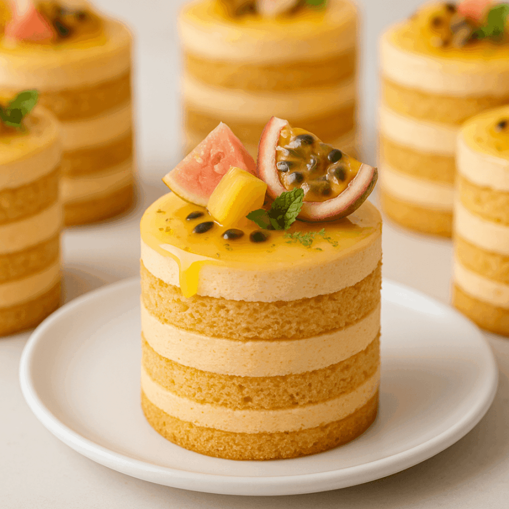 Mini Layer Cakes Goyave, Ananas, Passion | 10 pièces