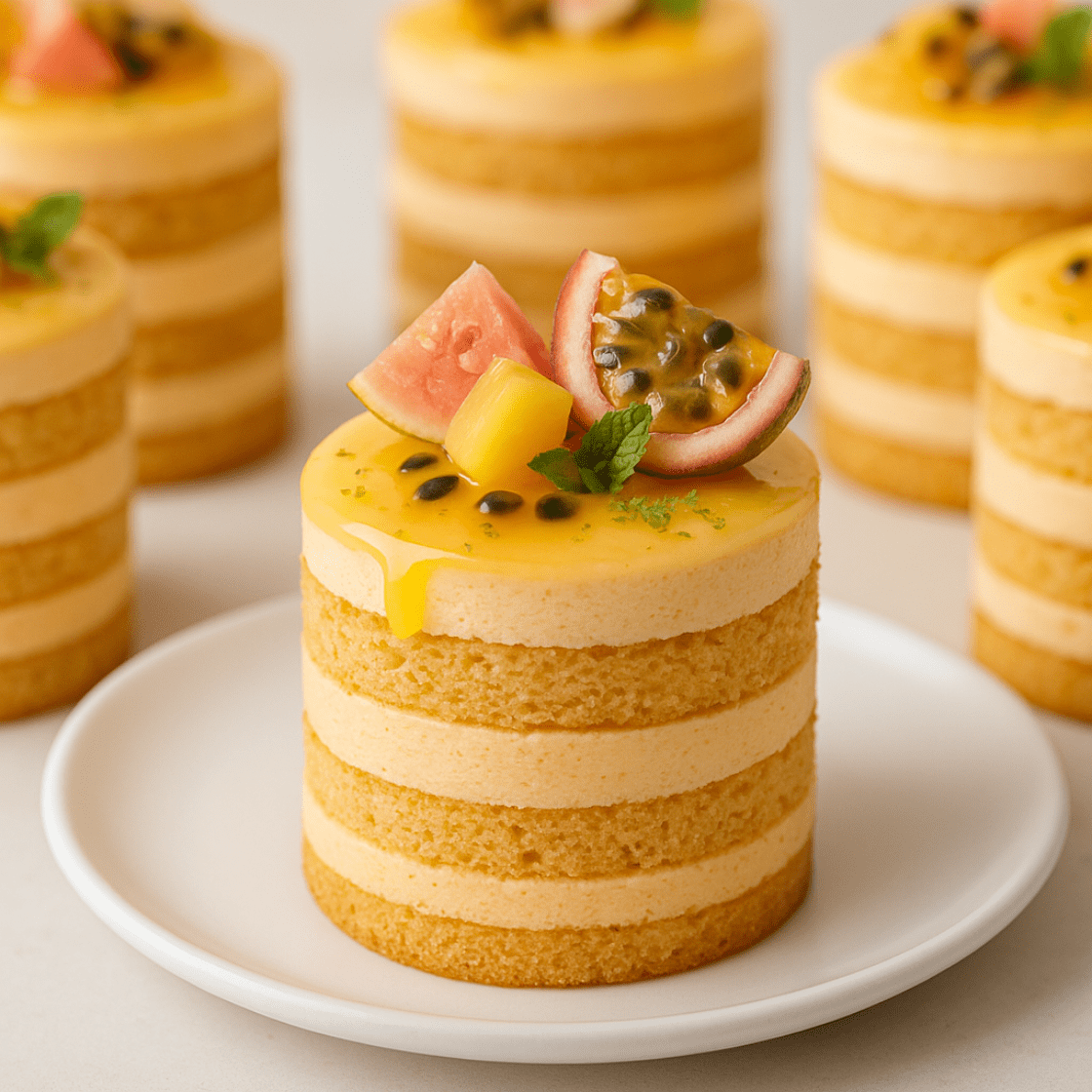 Mini Layer Cakes Goyave, Ananas, Passion | 10 pièces – Image 1
