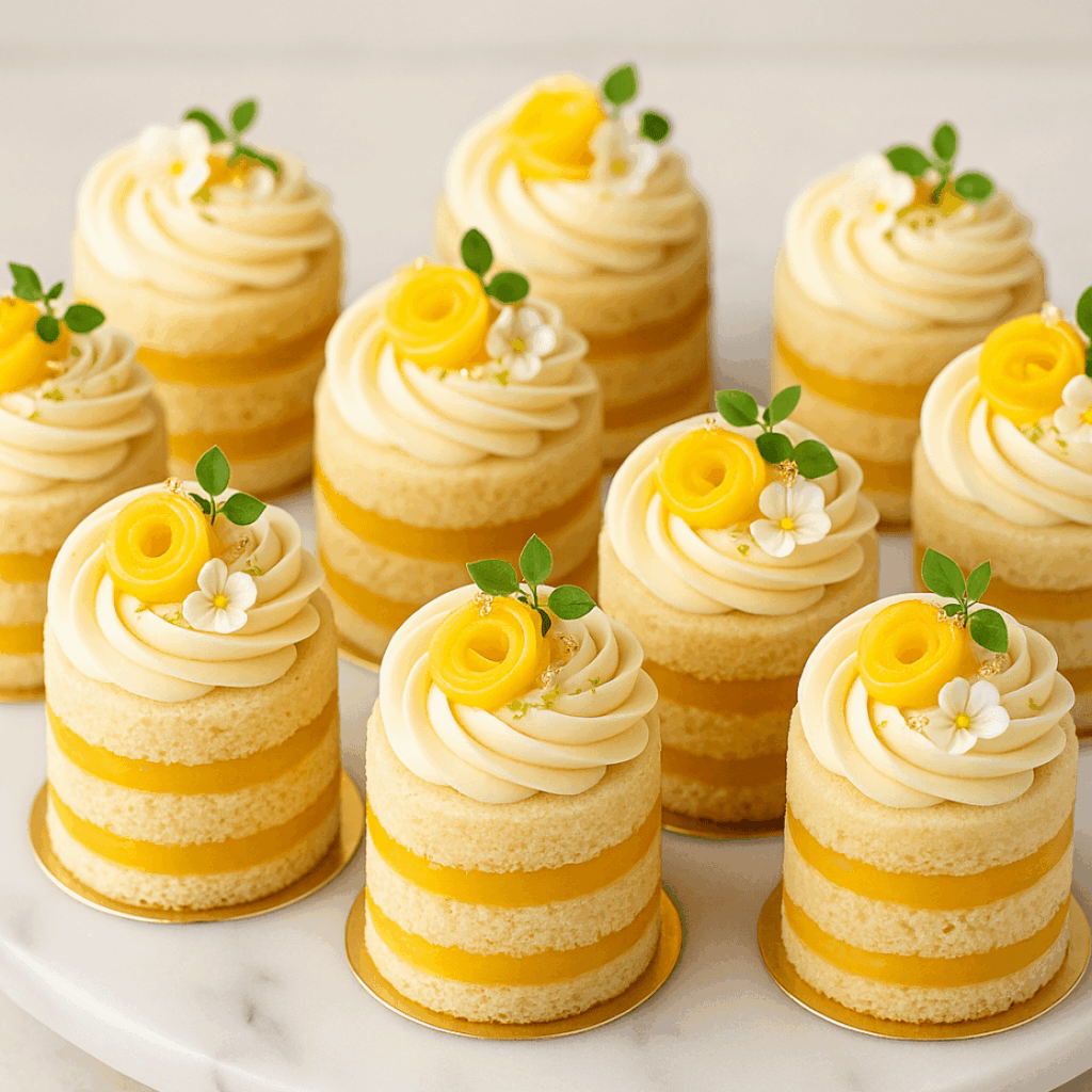 Mini Layer Cakes Vanille Mangue | 10 pièces